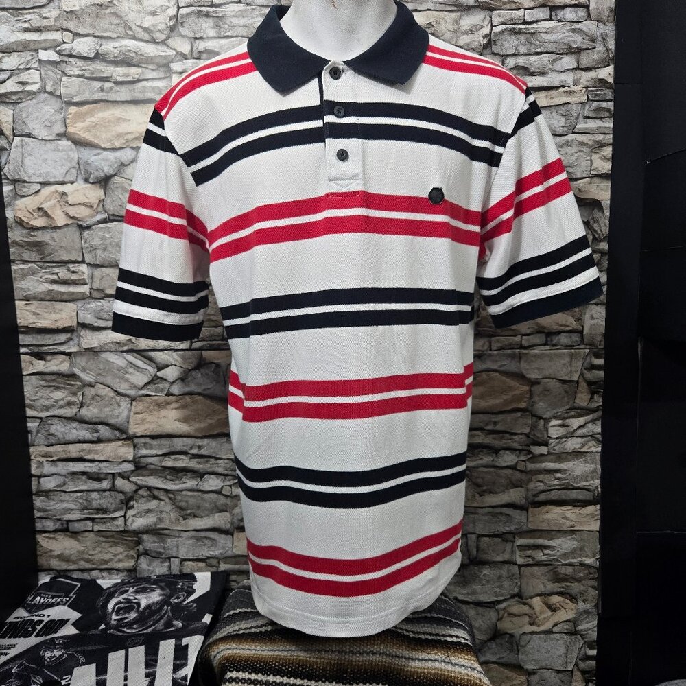 Southpole y2k men large short-sleeve polo stripe shirt